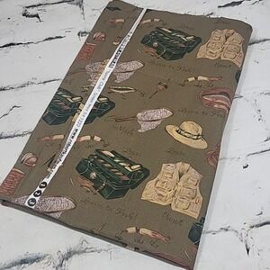 Robert Kaufman Fabric Sports Club Fishing Theme 44" X 24" Crafts